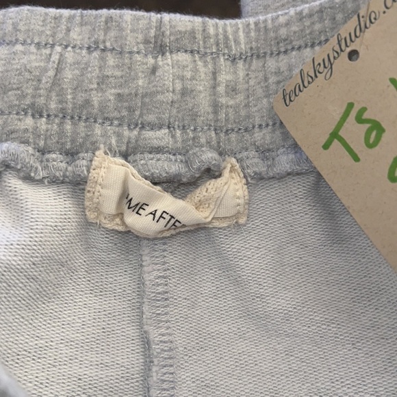 Time After Time gray white distressed cropped wide leg high rise sweatpants Sz L - Picture 6 of 8